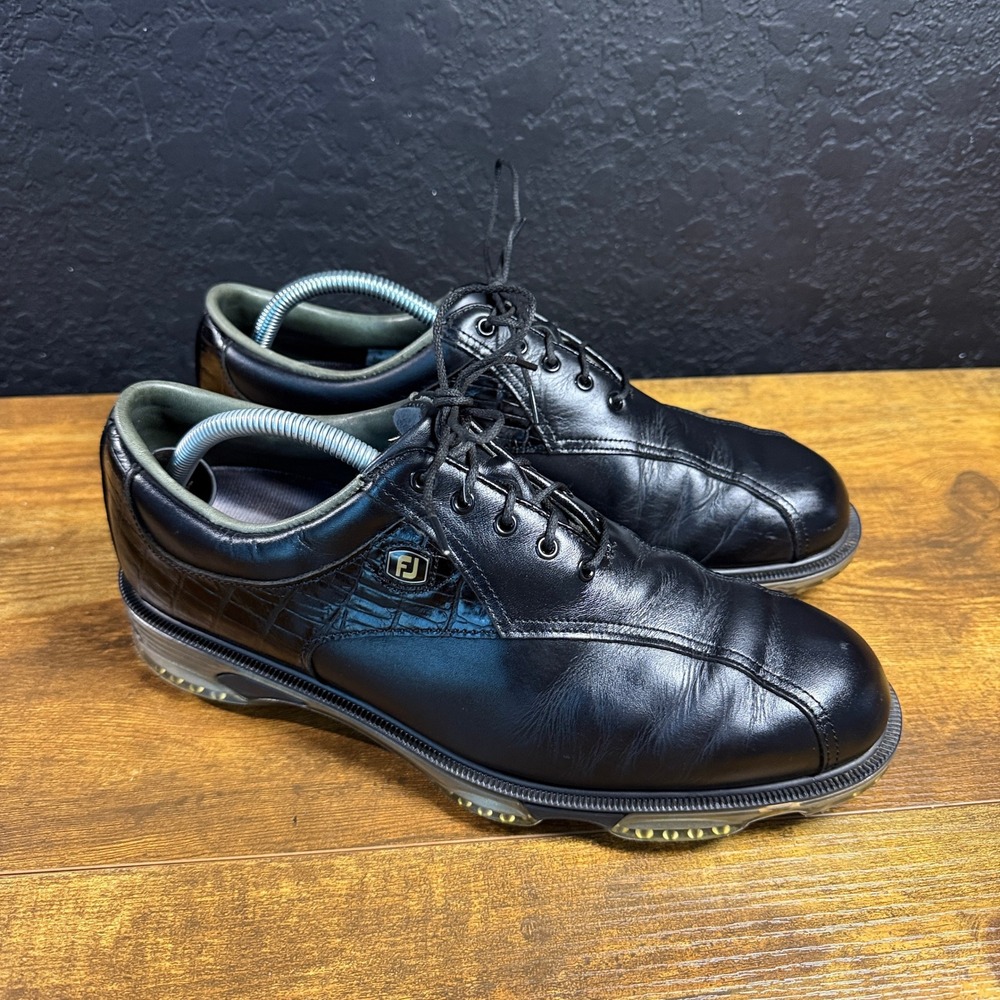 FootJoy DryJoys Tour 53652 Black Leather Golf Shoes Mens 9.5 M
